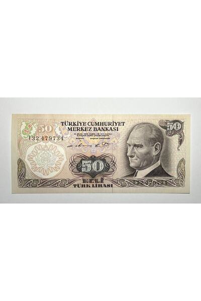 tayfuntufan 6. Emisyon 50 Lira I32 Seri Çil Seri Numarası Fosforlu
