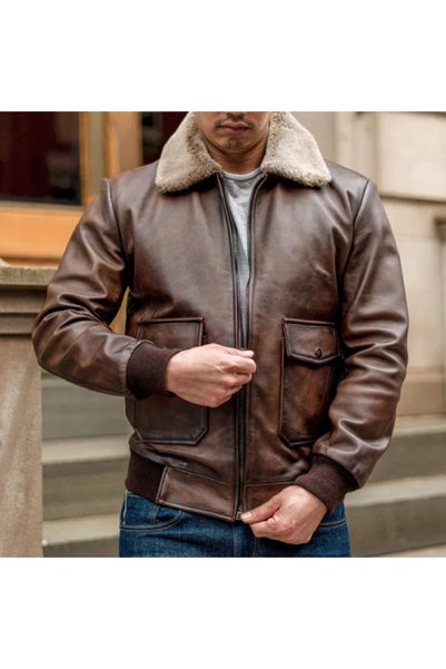 DESAR 2022 Collection 1101 Men's Tan Genuine Leather Coat