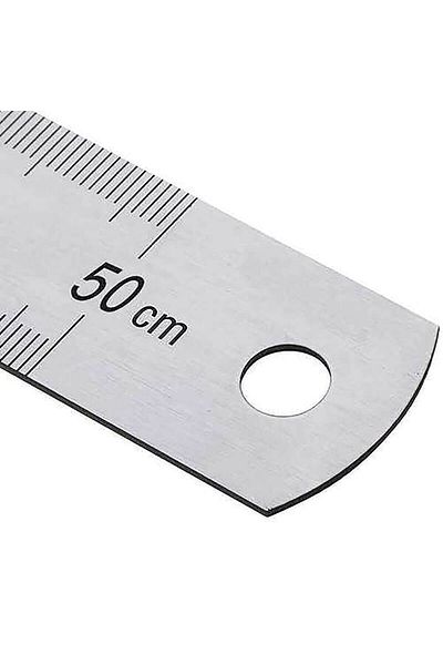 KRAF Steel Ruler 50 Cm / Inch Measurement Leather Hobby Hand Tool
