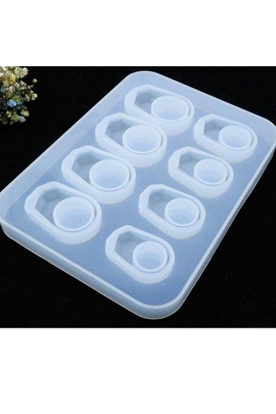 epoksi kalıp cank Epoxy Silicone Ring Set of 8 - Multiple Ring Mold