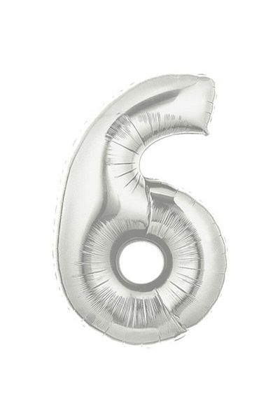 Rubi Store 6 Number Gold Silver Foil Balloon 76 Cm 34 Inches