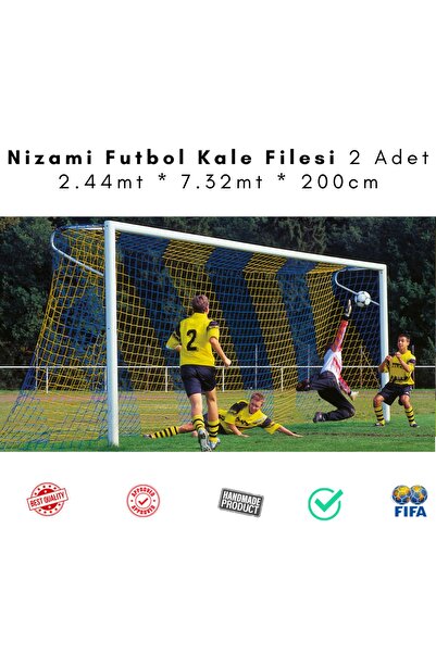 ÖZBEK Nizami Futbol Kale Filesi - Ağı Profesyonel Maç Filesi Standart 244 * 7...