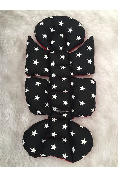 Jaju Baby Black Star-red Combination Baby Stroller Cushion