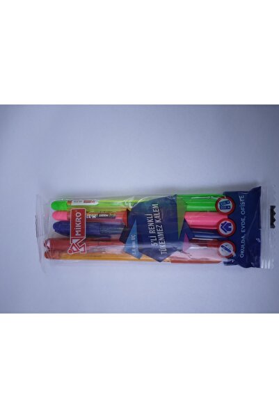 Mikro R30 Renkli Tükenmez Kalem 5li Set