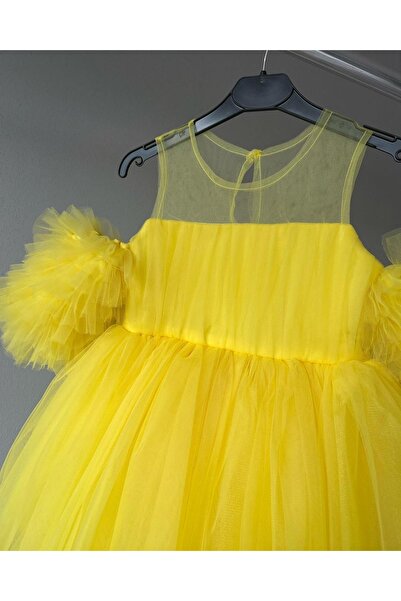 She Dress Kolları Fırfırlı Kız Çocuk Abiye