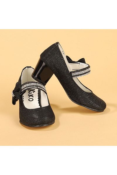 KARAMAZI Kiko 752 Çupra Daily Pantofi de balerină cu toc de 4 cm pentru fetiță, negri