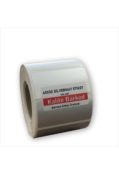 Kalite Barkod Autocolant Silvermat 60x30 |   Etichetă metalizată cu rolă