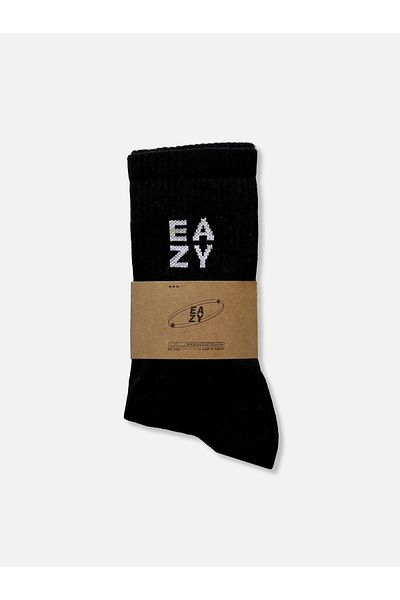 Eazy Co Unisex Βαμβακερές Μαύρες Αθλητικές Κάλτσες Τένις χωρίς ραφή