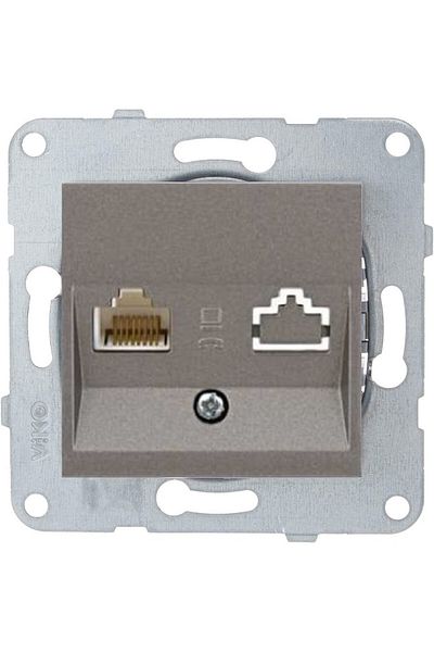 VİKO Artline Novella-trenda Anthracite Telephone Numeris Socket (cat-3) - Frameless
