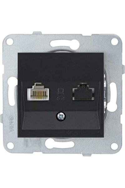 VİKO Artline Novella-trenda Siyah Telefon Nümeris Priz (cat-3) - Çerçevesiz