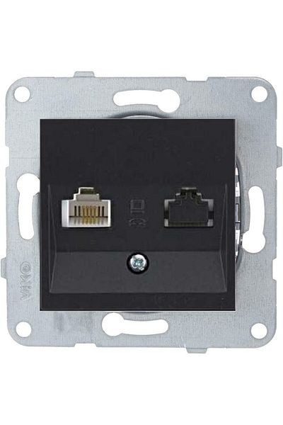 VİKO Artline Novella-trenda Black Data Socket (cat6) - Frameless