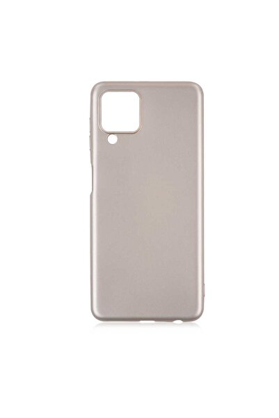 Samsung Galaxy M22 Kılıf Premier Mat Silikon Silikon Gold + Popsocket