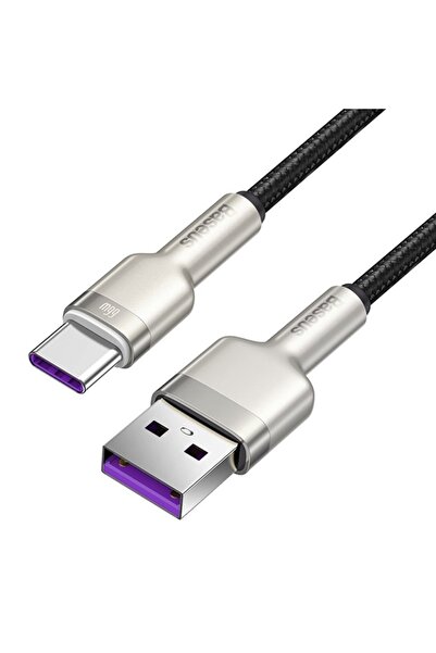 Baseus Udmkx 66w Метален USB към Type-C кабел за бързо зареждане 100см Черен ...