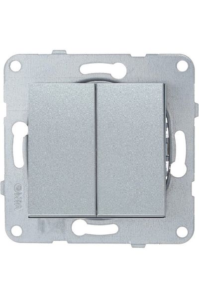 VİKO Artline Novella-trenda Silver Dual Switch Commutator - Frameless