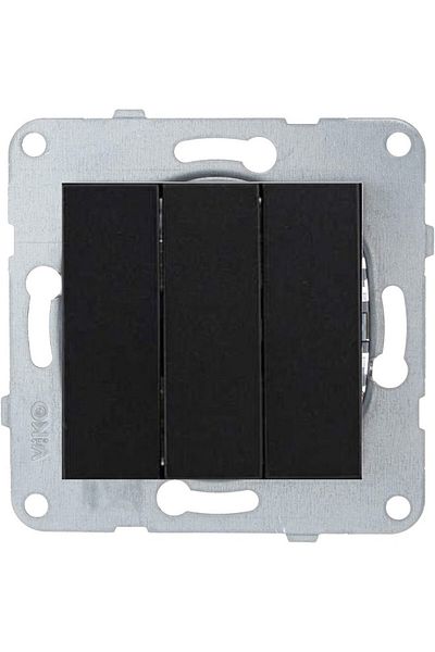 VİKO Artline Novella Black Triple Switch - Frameless