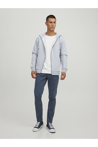Jack & Jones Solid Color Zippered Sweatshirt