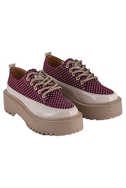 Cotto Shoes Bordo - Keten Kadın Günlük Sneaker