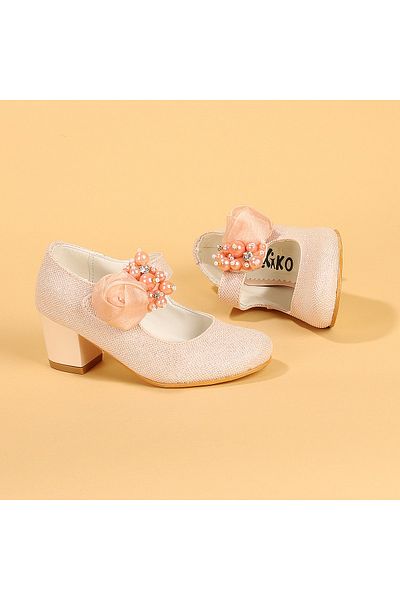 KARAMAZI 751 Model Silvery Pantofi de balerină cu toc de 4 cm pentru fete