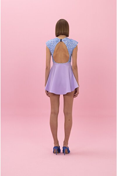 ŞEBNEM GÜNAY Tropicana Blue Lavander Dress