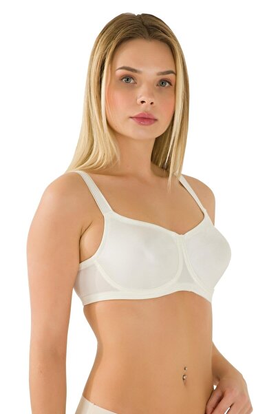 Yeni İnci Büyük Bedenler Için Balenli   Telli Toparlayıcı Beyaz      Sütyen