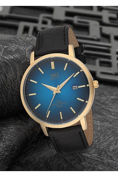 Q&Q Leather Men's Wristwatch Pqz06