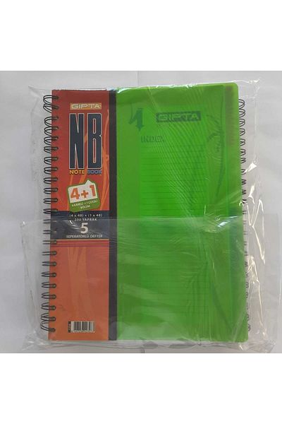 Gıpta دفتر ملاحظات حلزوني 4+1