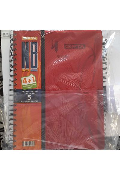 Gıpta دفتر ملاحظات حلزوني 4+1