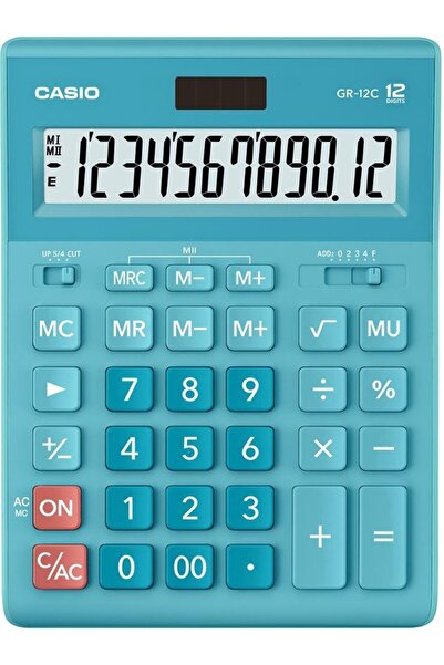 Casio Hesap Makinesi Masa Üstü 12 Hane Mavi Gr-12c-lb