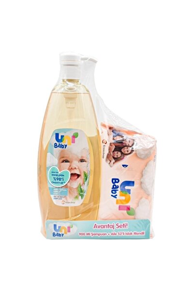 Uni Baby 900 مل شامبو + 52 منديل مبلل - 8 قطع