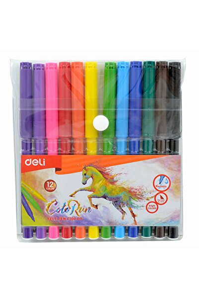Deli C10003 قلم لباد ملون 12 لون