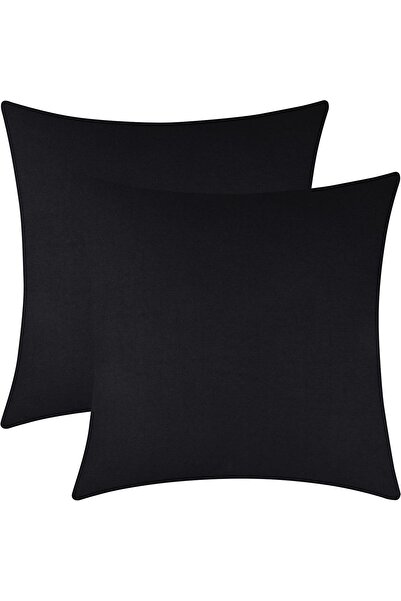 Cortibo Alaska Linen Throw Pillow Cover - Black