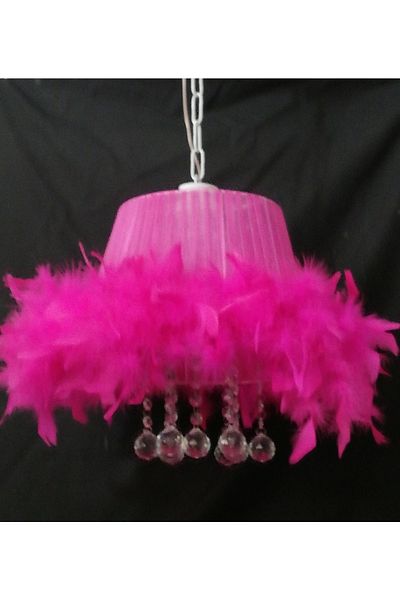 TEKAY AYDINLATMA Fuchsia Feather Stone Chandelier Bedroom Chandelier