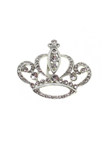 X-Lady Accessories Gümüş Renk Taç Model Broş - 1697