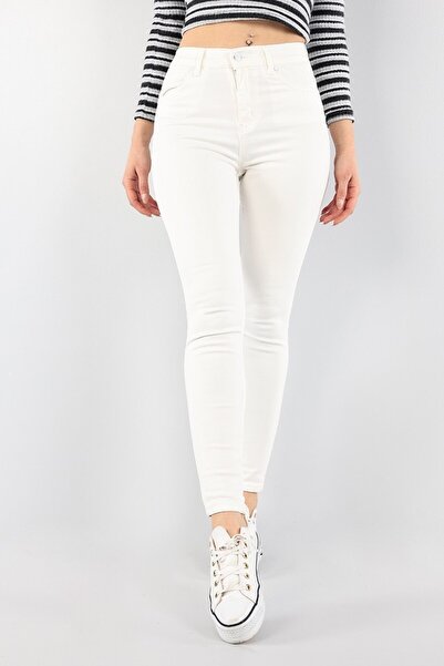 lovebox High Waist Lycra White Women's Jeans