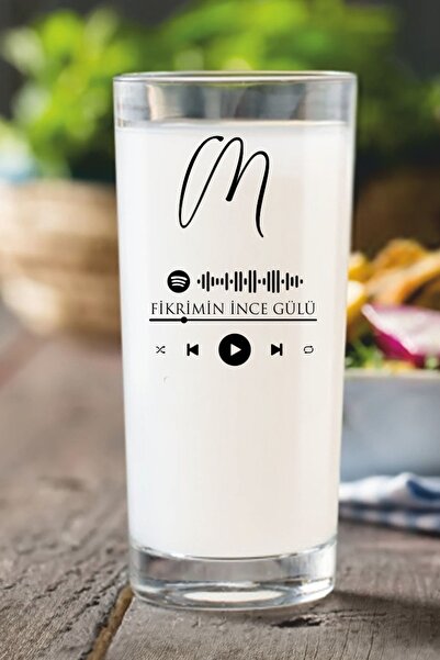 Tasarici كوب راكي قابل للغسل في الغسالة مع حرف M Spotify Barcode