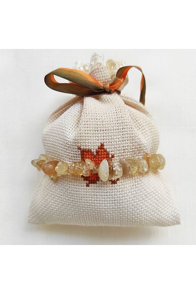 ByKolyeucum Citrine Stone - Broken Natural Stone, Knitted Macrame, Zodiac Bracelet
