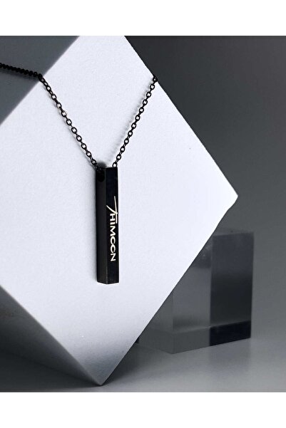 THIMOON Men's Black Color Tarnish Stainless Steel Necklace