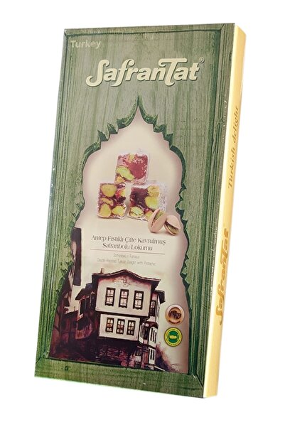 SAFRANTAT Antep Fıstıklı Çifte Kavrulmuş Türk Lokumu 480 Gr Antep Çifte Kavrulmuş
