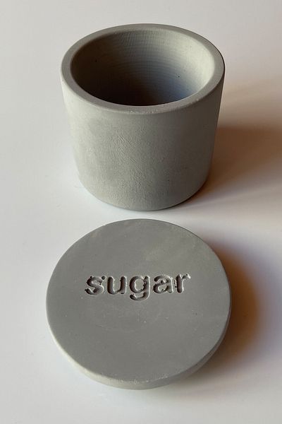 sin istanbul Concrete Sugar Bowl with Lid Gray