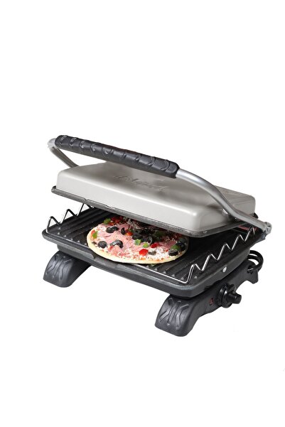 Dökümix Plus Organic Cast Iron Grill Toaster with Gray Grill Apparatus and Brush