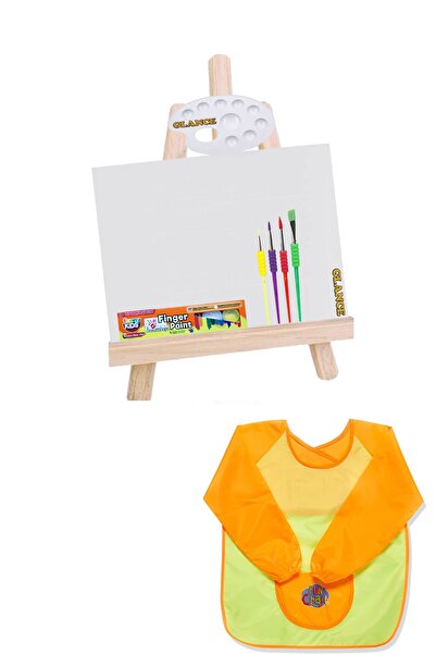 GLANCE Ekonomik Mini Şövale Funny Kids 6x15 Ml Akrilik Boya Boyama Önlüğü Çoc...