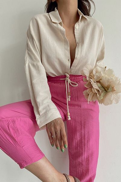 Lady Pixie Women's Elastic Waist Pleated Trousers