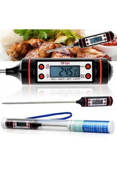Kitchen Store Dijital Gıda Termometresi Daldırma Tipli Süt Mama Yoğurt Çorba Sıcaklık Ölçer Çubuk Termometre