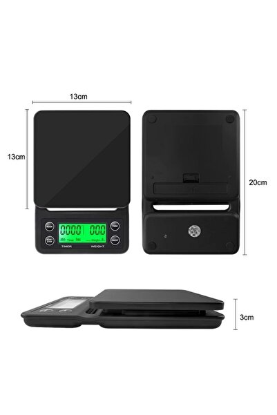 HUBBYCHEF Elektronik Hassas Kahve Terazisi Mutfak Tartısı 3kg / 0,1gr