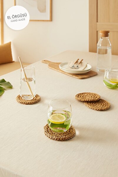 Ocean Home Textile 4 قطع من الوقايات الرافية باللون البيج