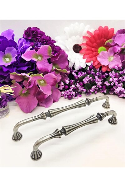 KulpSepetim Vezir 128 Mm Antik Gümüş Kulp Mobilya Dolap Çekmece Kulbu