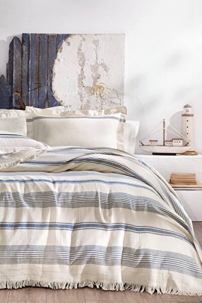 Yataş Meri Çift Kişilik Pike Takımı - Lacivert