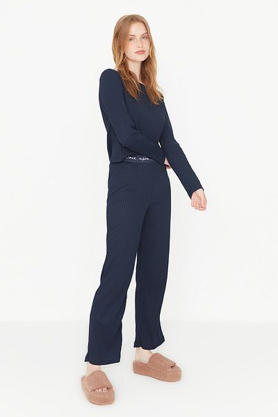 Trendyol Collection Pyjama - Dunkelblau - Unifarben