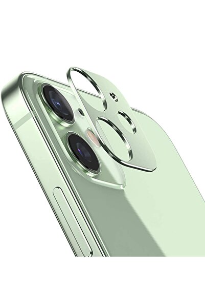 Ally Mobile Iphone 12 Mini Uyumlu 3d Metal Kamera Koruyucu Metal Lens Su Yeşili