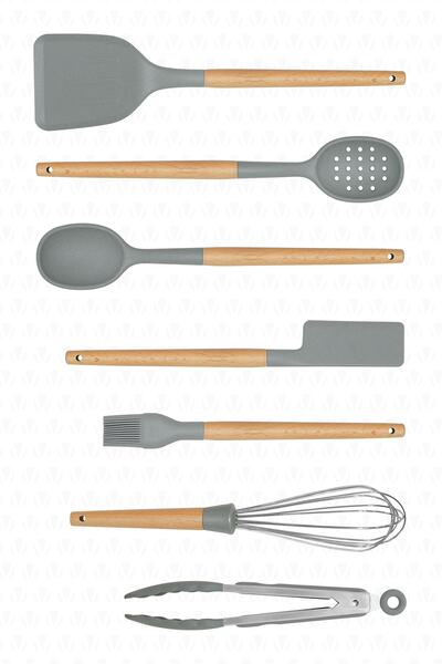 valletta Sagrera Heat Resistant Silicone Fireproof Non-Stick 7 Piece Service ...